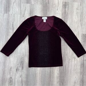 Vintage Geri C 90s Y2K Red Velvet Top Womens  S Vampy Fairy Grunge Goth Sequence